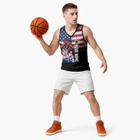 Custom Bowling Rooster Basketball Jersey with Striking Pins and American Flag Feather Pattern - Wonder Print Shop