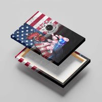 Bowling Rooster Canvas Wall Art with Striking Pins and American Flag Feather Pattern - Wonder Print Shop