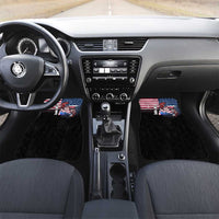 Custom Bowling Rooster Car Mats with Striking Pins and American Flag Feather Pattern - Wonder Print Shop