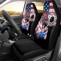 Bowling Rooster Car Seat Cover with Striking Pins and American Flag Feather Pattern - Wonder Print Shop