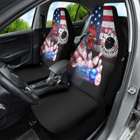 Bowling Rooster Car Seat Cover with Striking Pins and American Flag Feather Pattern - Wonder Print Shop