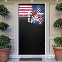 Custom Bowling Rooster Door Cover with Striking Pins and American Flag Feather Pattern - Wonder Print Shop