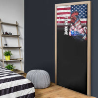 Custom Bowling Rooster Door Cover with Striking Pins and American Flag Feather Pattern - Wonder Print Shop