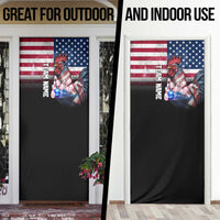 Custom Bowling Rooster Door Cover with Striking Pins and American Flag Feather Pattern - Wonder Print Shop