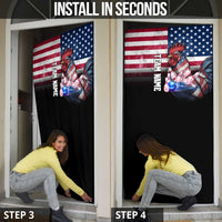 Custom Bowling Rooster Door Cover with Striking Pins and American Flag Feather Pattern - Wonder Print Shop