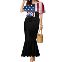 Custom Bowling Rooster Family Matching Mermaid Dress and Hawaiian Shirt with Striking Pins and American Flag Feather Pattern - Wonder Print Shop
