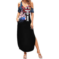Custom Bowling Rooster Family Matching Summer Maxi Dress and Hawaiian Shirt with Striking Pins and American Flag Feather Pattern - Wonder Print Shop