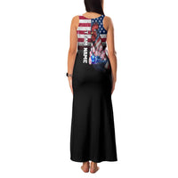 Custom Bowling Rooster Family Matching Tank Maxi Dress and Hawaiian Shirt with Striking Pins and American Flag Feather Pattern - Wonder Print Shop