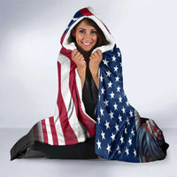 Bowling Rooster Hooded Blanket with Striking Pins and American Flag Feather Pattern - Wonder Print Shop