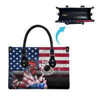 Bowling Rooster Leather Bag with Striking Pins and American Flag Feather Pattern - Wonder Print Shop