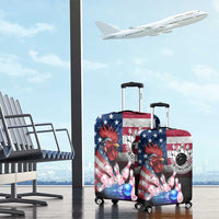 Bowling Rooster Luggage Cover with Striking Pins and American Flag Feather Pattern - Wonder Print Shop
