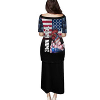 Custom Bowling Rooster Puletasi with Striking Pins and American Flag Feather Pattern - Wonder Print Shop