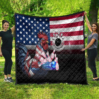 Bowling Rooster Quilt with Striking Pins and American Flag Feather Pattern - Wonder Print Shop