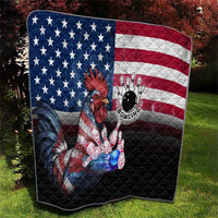 Bowling Rooster Quilt with Striking Pins and American Flag Feather Pattern - Wonder Print Shop