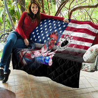 Bowling Rooster Quilt with Striking Pins and American Flag Feather Pattern - Wonder Print Shop