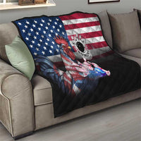 Bowling Rooster Quilt with Striking Pins and American Flag Feather Pattern - Wonder Print Shop