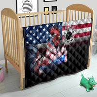 Bowling Rooster Quilt with Striking Pins and American Flag Feather Pattern - Wonder Print Shop