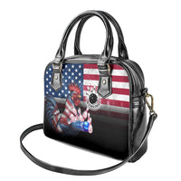 Bowling Rooster Shoulder Handbag with Striking Pins and American Flag Feather Pattern - Wonder Print Shop