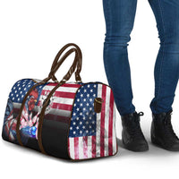 Bowling Rooster Travel Bag with Striking Pins and American Flag Feather Pattern - Wonder Print Shop