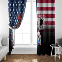 Bowling Rooster Window Curtain with Striking Pins and American Flag Feather Pattern - Wonder Print Shop
