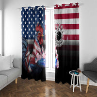 Bowling Rooster Window Curtain with Striking Pins and American Flag Feather Pattern - Wonder Print Shop