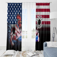 Bowling Rooster Window Curtain with Striking Pins and American Flag Feather Pattern - Wonder Print Shop