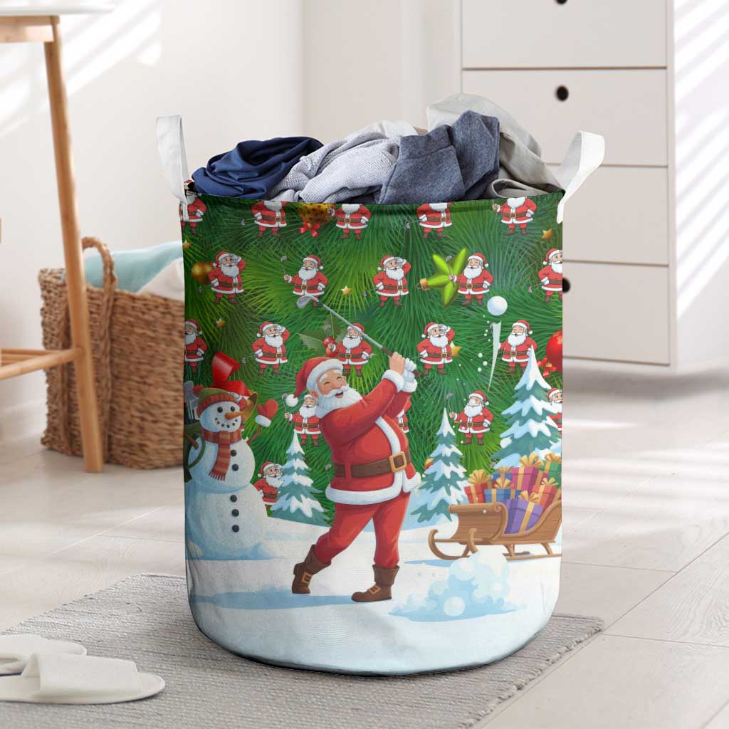 Funny Christmas Golf Shirt Mens Golf Laundry Basket Santa Golfer Christmas - Wonder Print Shop