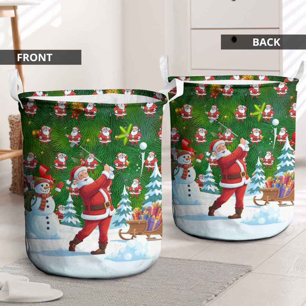 Funny Christmas Golf Shirt Mens Golf Laundry Basket Santa Golfer Christmas - Wonder Print Shop