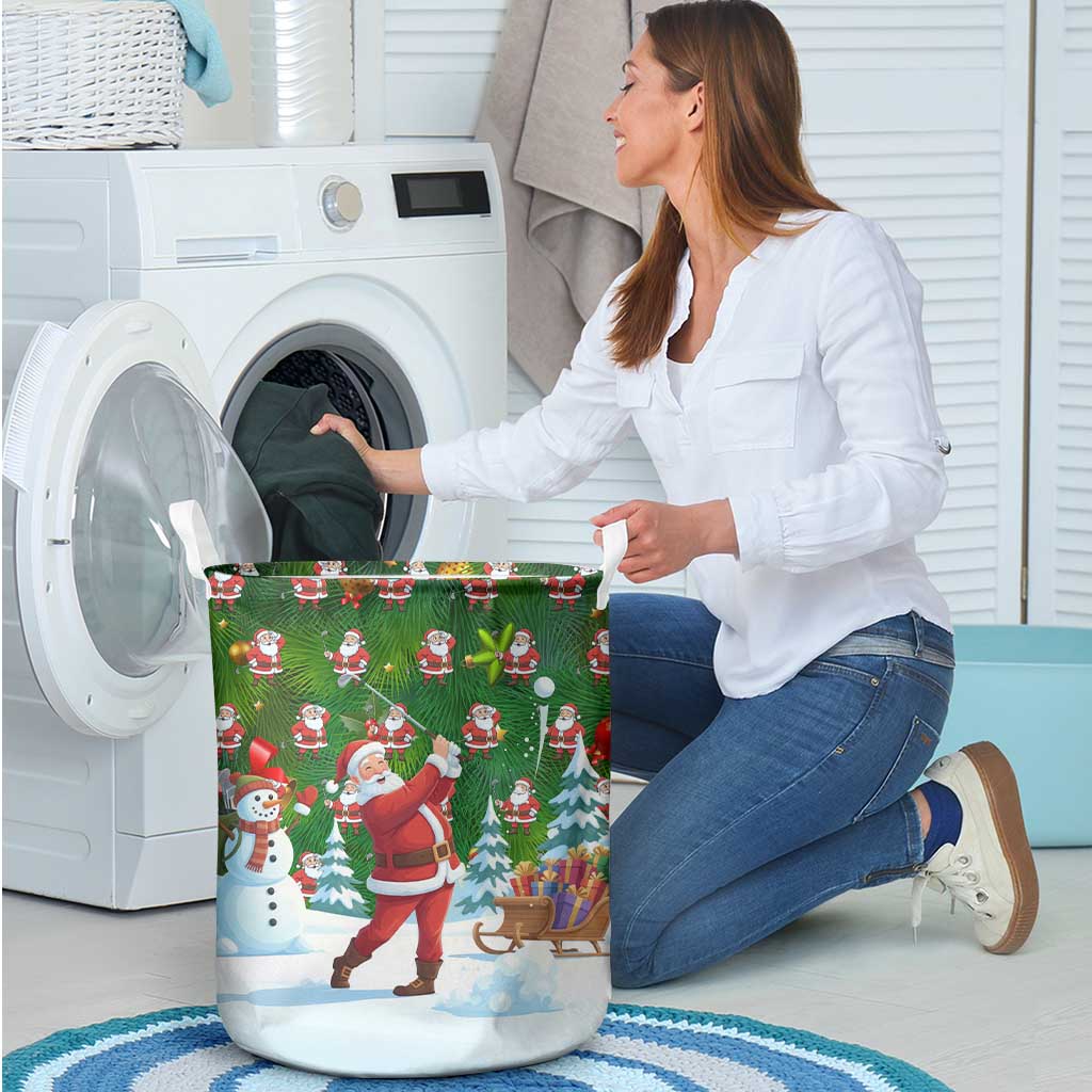 Funny Christmas Golf Shirt Mens Golf Laundry Basket Santa Golfer Christmas - Wonder Print Shop