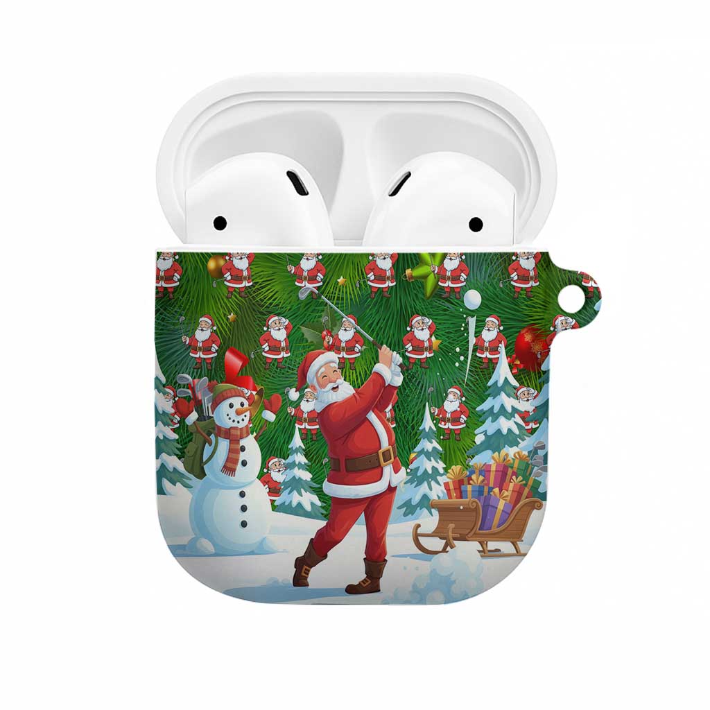Funny Christmas Golf Shirt Mens Golf AirPods Case Santa Golfer Christmas - Wonder Print Shop