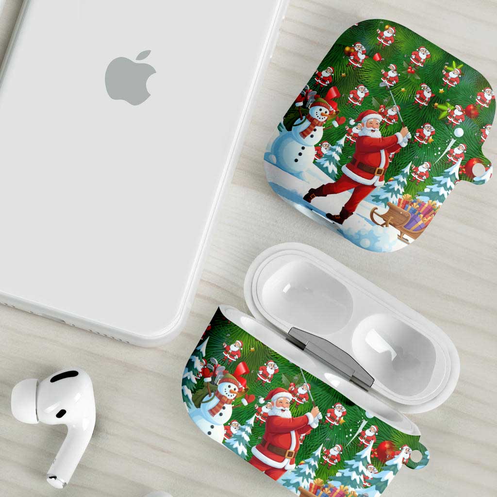 Funny Christmas Golf Shirt Mens Golf AirPods Case Santa Golfer Christmas - Wonder Print Shop