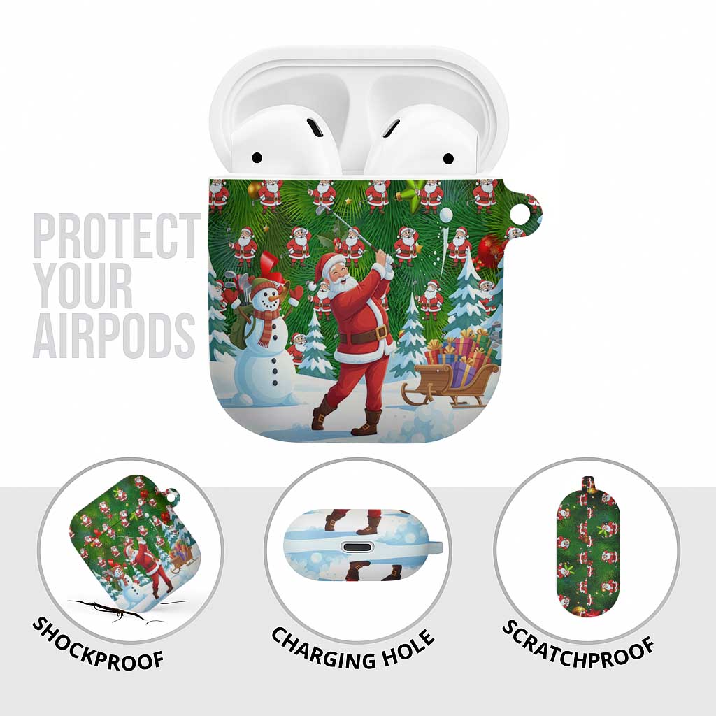 Funny Christmas Golf Shirt Mens Golf AirPods Case Santa Golfer Christmas - Wonder Print Shop