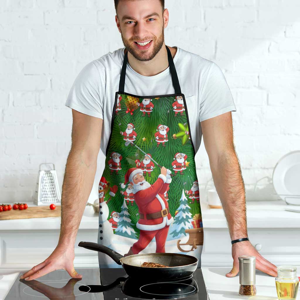 Funny Christmas Golf Shirt Mens Golf Apron Santa Golfer Christmas - Wonder Print Shop