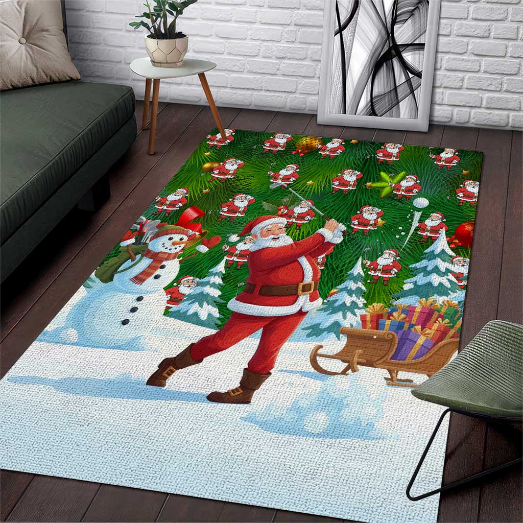 Funny Christmas Golf Shirt Mens Golf Area Rug Santa Golfer Christmas - Wonder Print Shop
