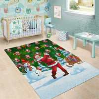 Funny Christmas Golf Shirt Mens Golf Area Rug Santa Golfer Christmas - Wonder Print Shop