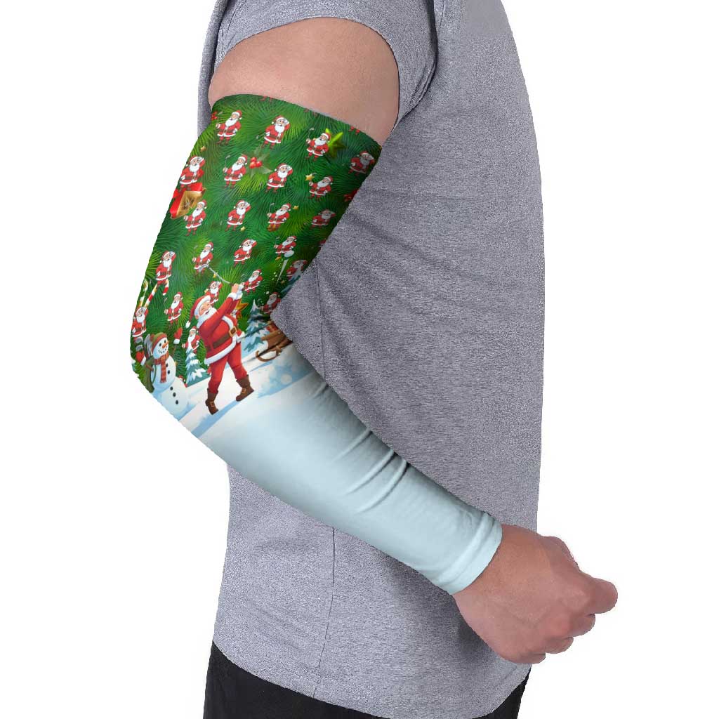 Funny Christmas Golf Shirt Mens Golf Arm Sleeves Santa Golfer Christmas - Wonder Print Shop