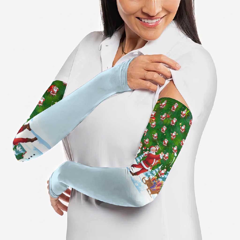 Funny Christmas Golf Shirt Mens Golf Arm Sleeves Santa Golfer Christmas - Wonder Print Shop