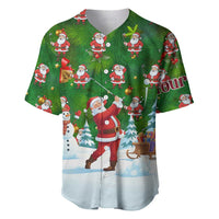 Custom Funny Christmas Golf Shirt Mens Golf Baseball Jersey Santa Golfer Christmas - Wonder Print Shop