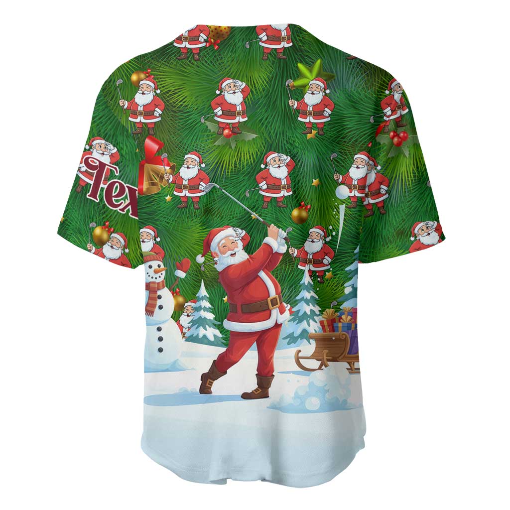 Custom Funny Christmas Golf Shirt Mens Golf Baseball Jersey Santa Golfer Christmas - Wonder Print Shop