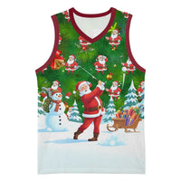 Funny Christmas Golf Shirt Mens Golf Basketball Jersey Santa Golfer Christmas - Wonder Print Shop