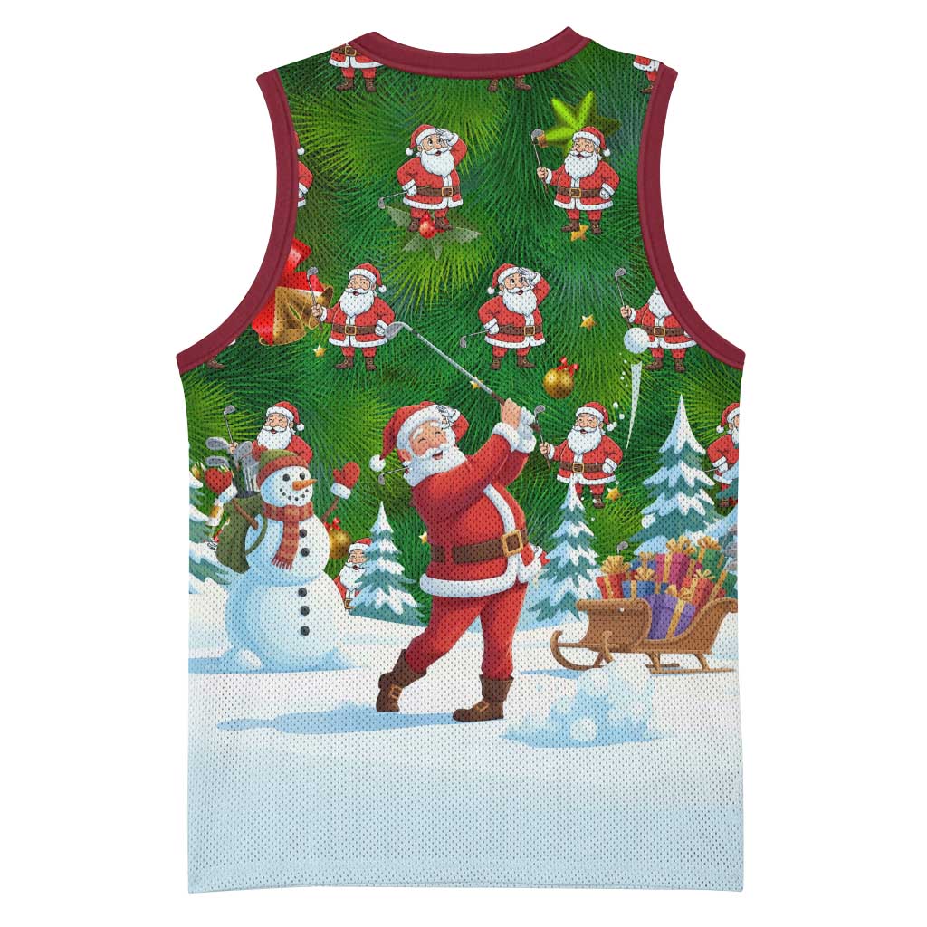 Funny Christmas Golf Shirt Mens Golf Basketball Jersey Santa Golfer Christmas - Wonder Print Shop