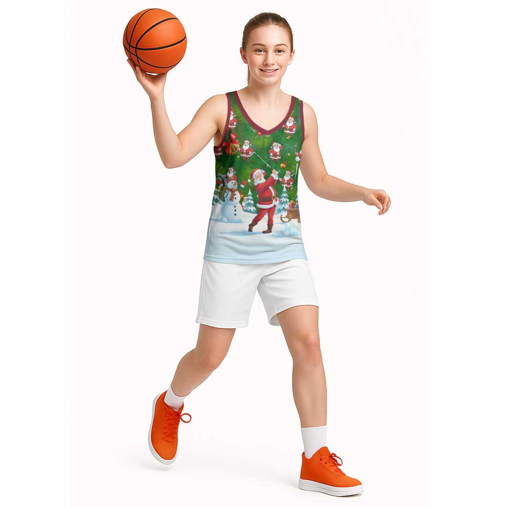 Funny Christmas Golf Shirt Mens Golf Basketball Jersey Santa Golfer Christmas - Wonder Print Shop