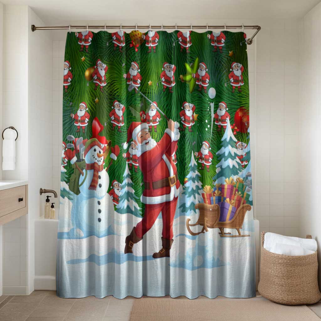 Funny Christmas Golf Shirt Mens Golf Bathroom Set Santa Golfer Christmas - Wonder Print Shop