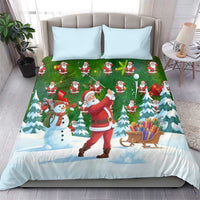 Funny Christmas Golf Shirt Mens Golf Bedding Set Santa Golfer Christmas - Wonder Print Shop