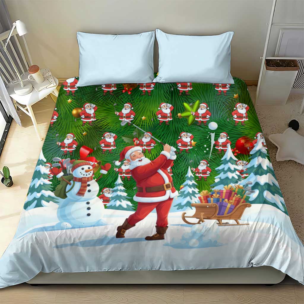 Funny Christmas Golf Shirt Mens Golf Bedding Set Santa Golfer Christmas - Wonder Print Shop