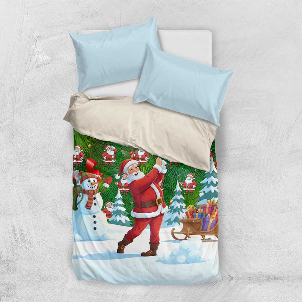 Funny Christmas Golf Shirt Mens Golf Bedding Set Santa Golfer Christmas - Wonder Print Shop