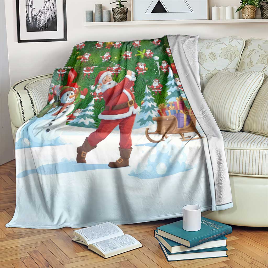 Funny Christmas Golf Shirt Mens Golf Blanket Santa Golfer Christmas - Wonder Print Shop