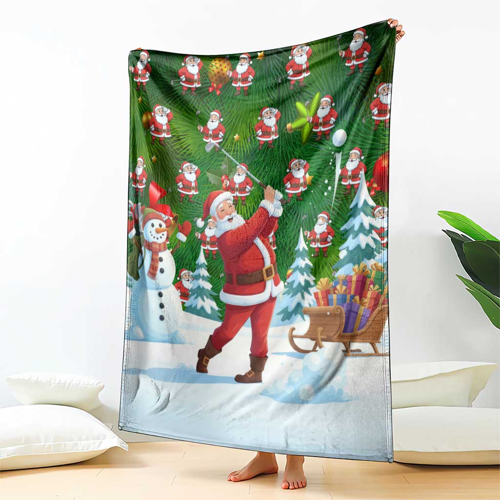 Funny Christmas Golf Shirt Mens Golf Blanket Santa Golfer Christmas - Wonder Print Shop