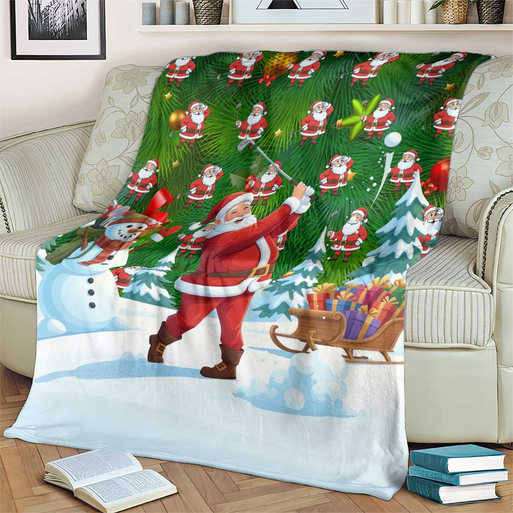 Funny Christmas Golf Shirt Mens Golf Blanket Santa Golfer Christmas - Wonder Print Shop