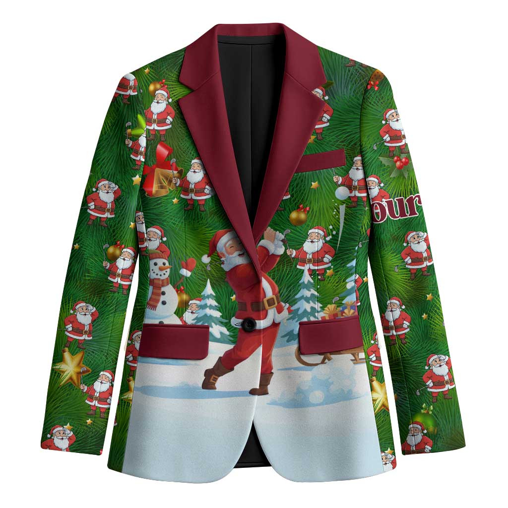 Custom Funny Christmas Golf Shirt Mens Golf Blazer Santa Golfer Christmas - Wonder Print Shop